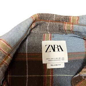ZARA Relaxed Fit Plaid Shirt – Size L